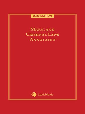 cover image of Maryland Criminal Laws Annotated